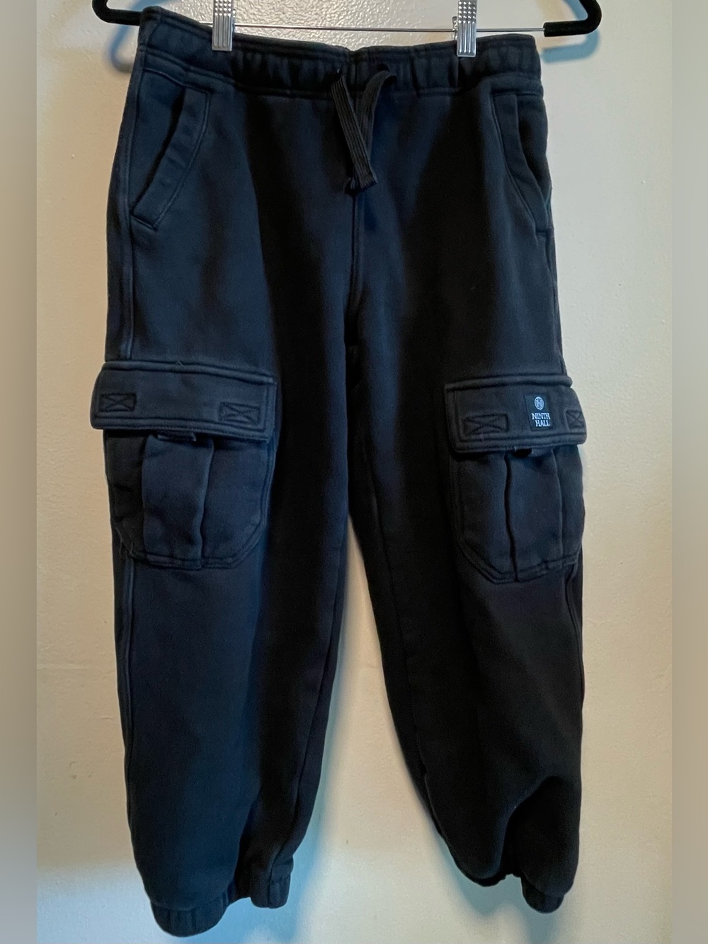 Kids Black Cargo Sweatpants